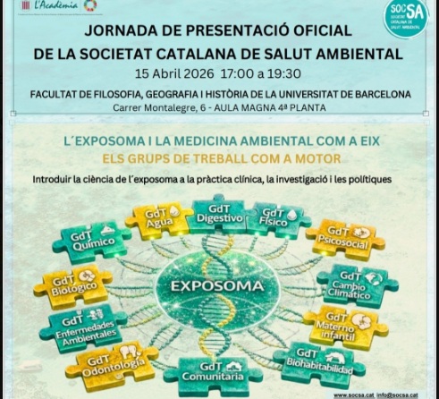 AROMICS forma parte del Grupo de Trabajo de Exposoma Químico de SOCSA, la Sociedad Catalana de Salud Ambiental.